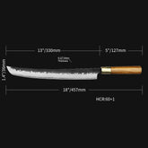 Kajiya Asakusa 13'' Senmaru - Professional Japanese Kitchen Knife for Fish Butchering & Sashimi with 3-Layer VG10 Steel Blade & Natural Wooden Handle (Olive)